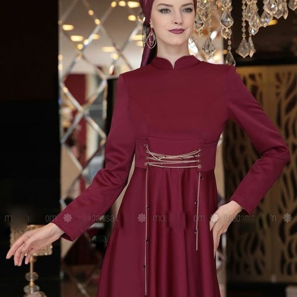 Long evening dress/ Muslim mix dress - Picture 2 of 7